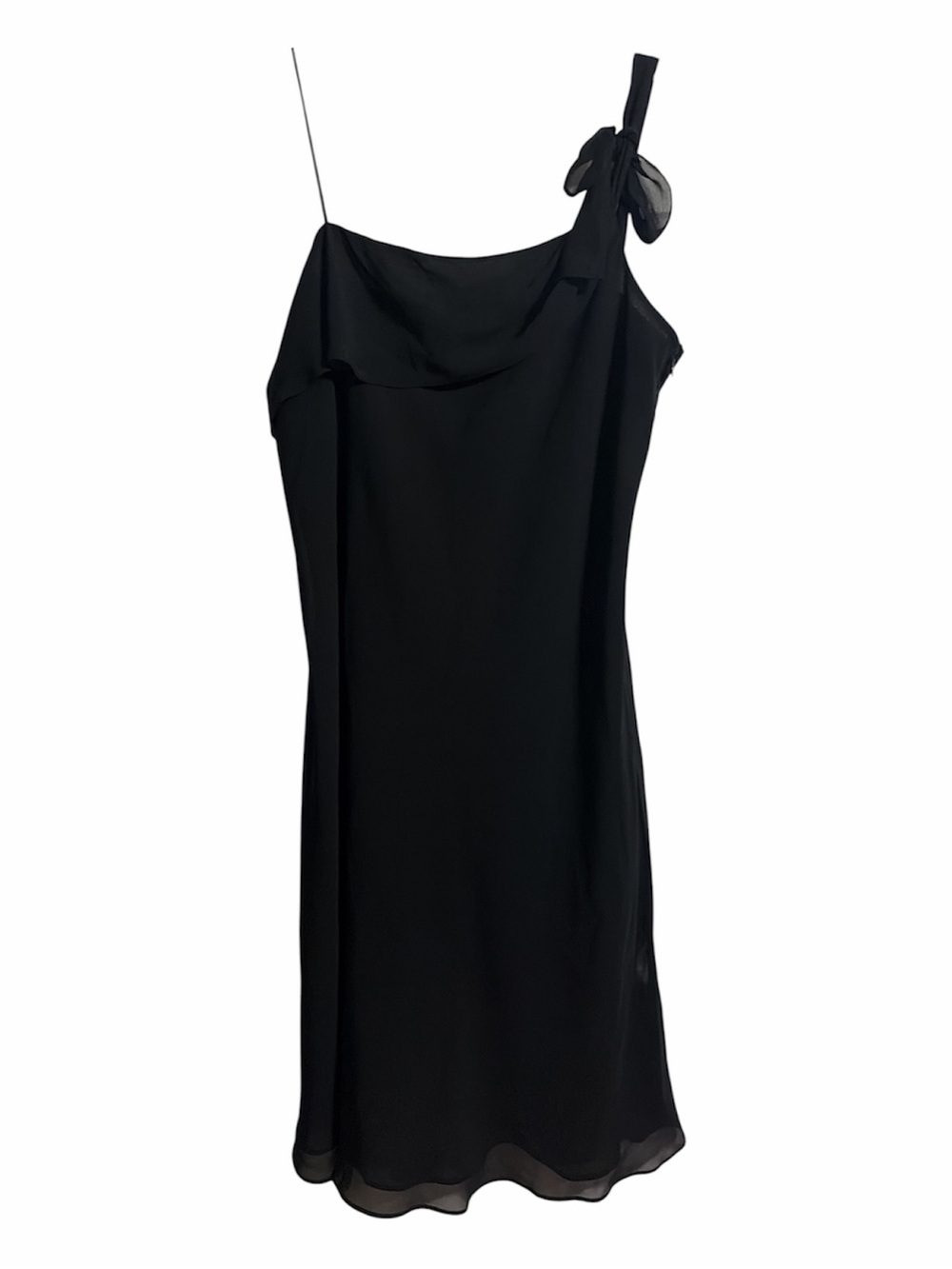 LOFT Black One-Shoulder Tie-Strap Dress size 14